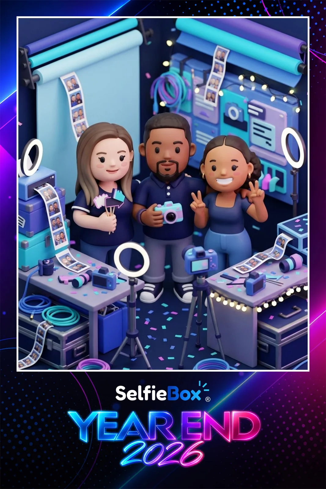 AI effect: miniature team team portrait