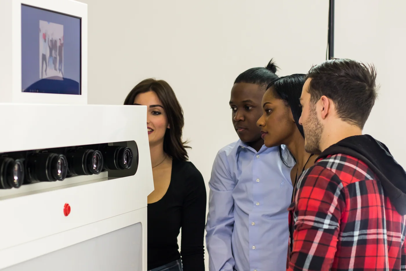 Guests viewing the multi-camera Bullet-Time booth
