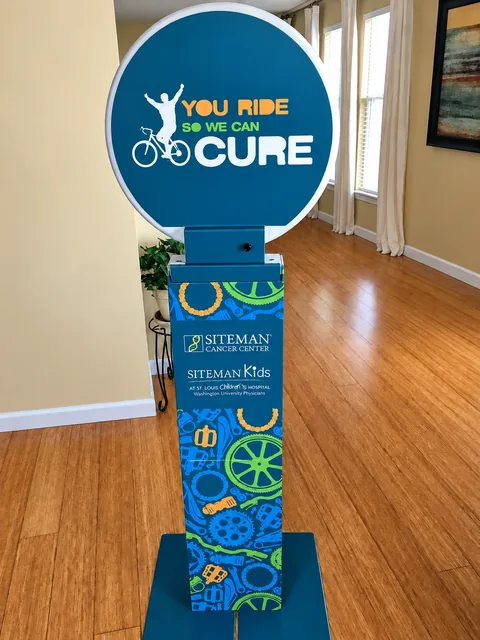 HaloBox with completed vinyl branding on its circular head and stand