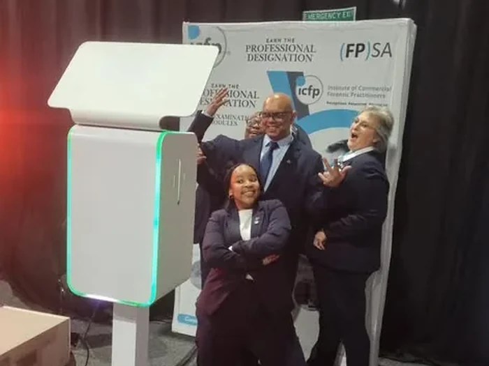 Conference delegates having fun with a Nano photo booth