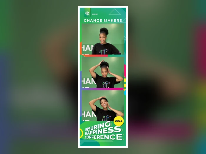 Finished branded photo strip from the Old Mutual Insuring Happiness Conference