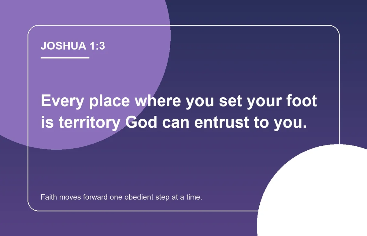 Joshua 1 verse 3 Scripture artwork about stepping into God-given territory