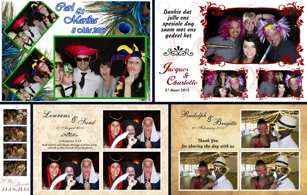 A collage of SelfieBox wedding photographs from 2015