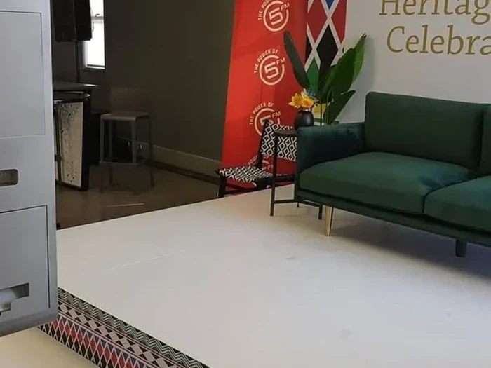 SelfieBox Elite beside a styled SABC Heritage Day celebration area in Johannesburg