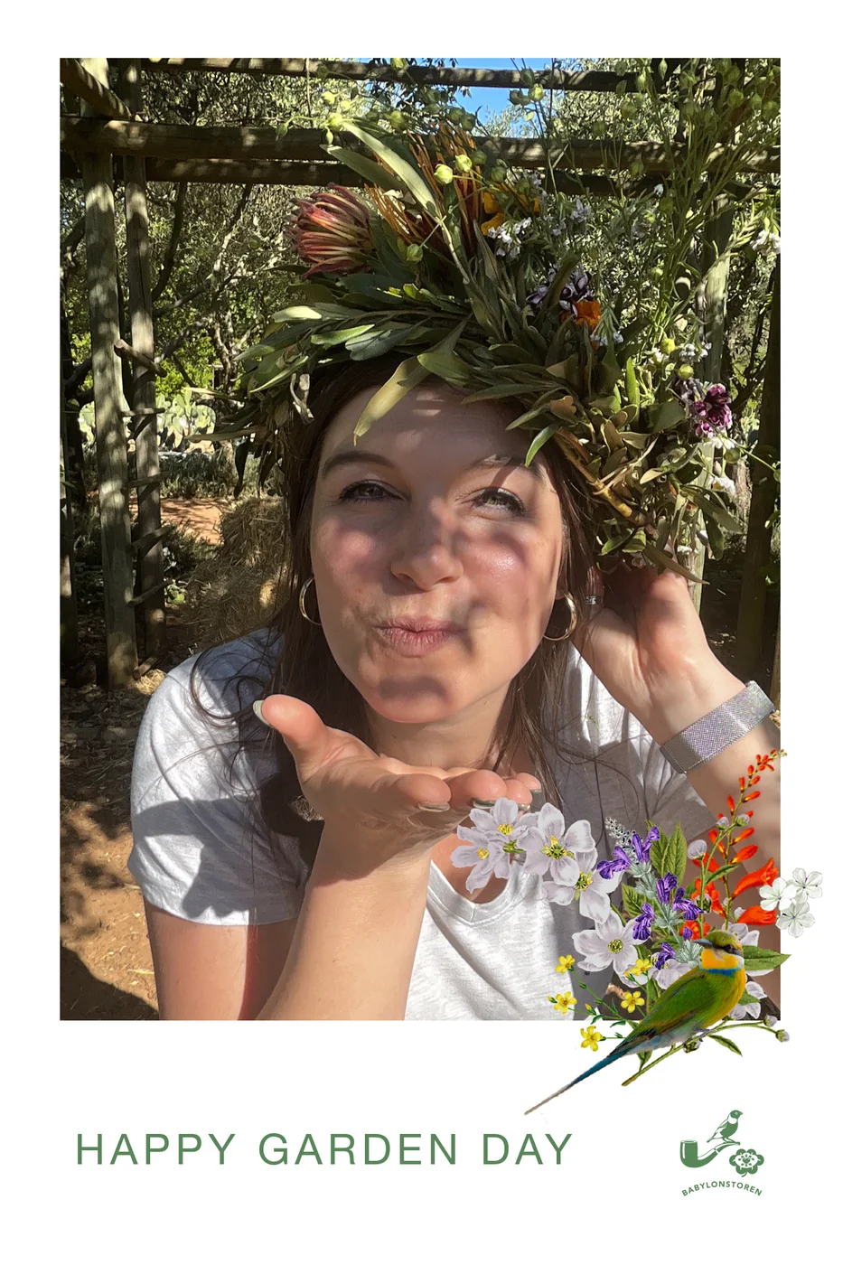 Colourful garden-themed SelfieBox photograph celebrating a new season