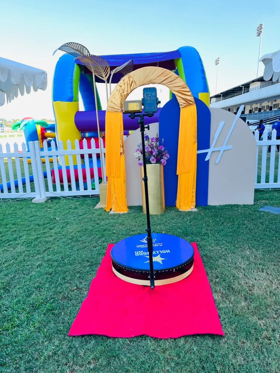 Branded 360 Spin Video Booth setup for HollywoodBets Gold Challenge 2026 in KwaZulu-Natal