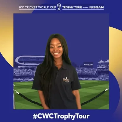 ICC Trophy Tour branded SelfieBox photo booth frame