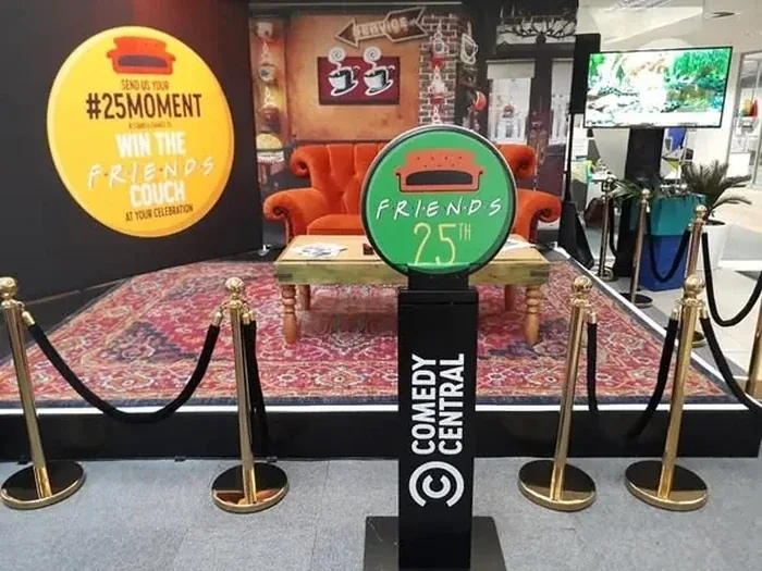 Friends25 themed HaloBox photo booth stand by SelfieBox in Johannesburg