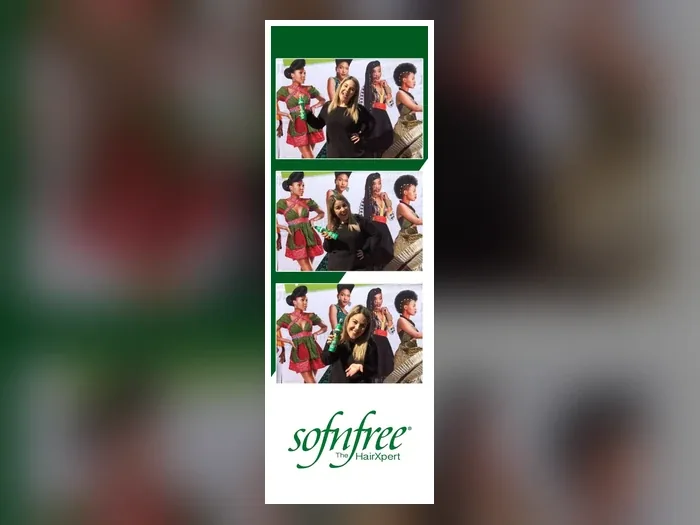 SofnFree HairXpert branded SelfieBox photo booth strip in Gauteng