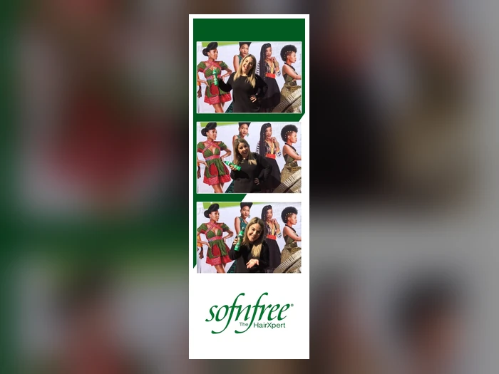 SofnFree HairXpert branded SelfieBox photo booth strip in Gauteng