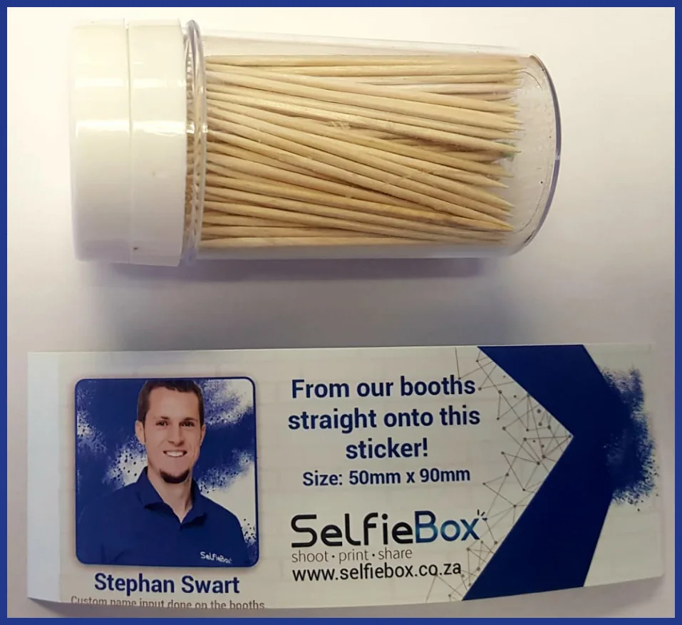 SelfieBox sticker printing example