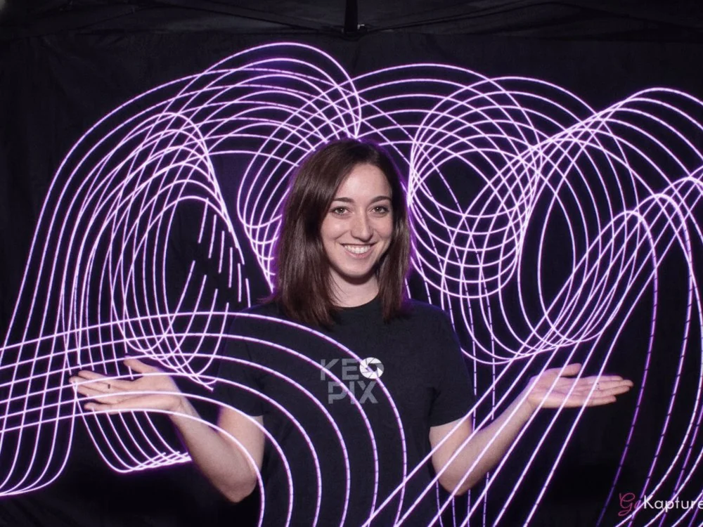 Light painting spiral portrait